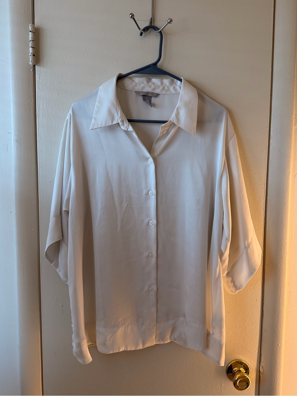 Satin Flowy Cream Top
